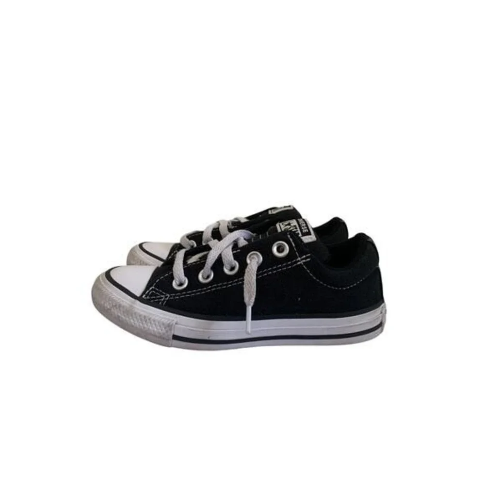 Converse Chuck‎ Taylor All Star Low Top Kids Sneakers Black White Canvas Shoes